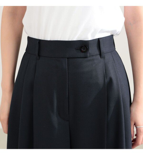 Demi-Luxe BEAMS 「エディター東原妙子 &times; Demi-Luxe BEAMS / ウォッシャブルウール バレルパンツ」|チノ|