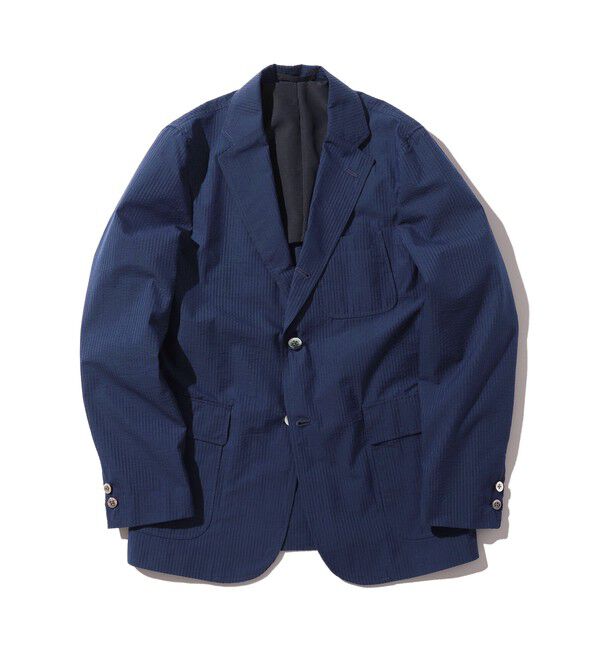 BEAMS PLUS「3B Jacket Seersucker」|テーラードジャケット|NAVY