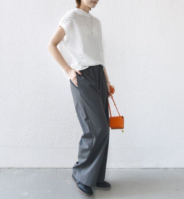 SHIPS for women「【WEB限定】〈手洗い可能〉アイレット クルーネック プルオーバー」|Tシャツ・カットソー|
