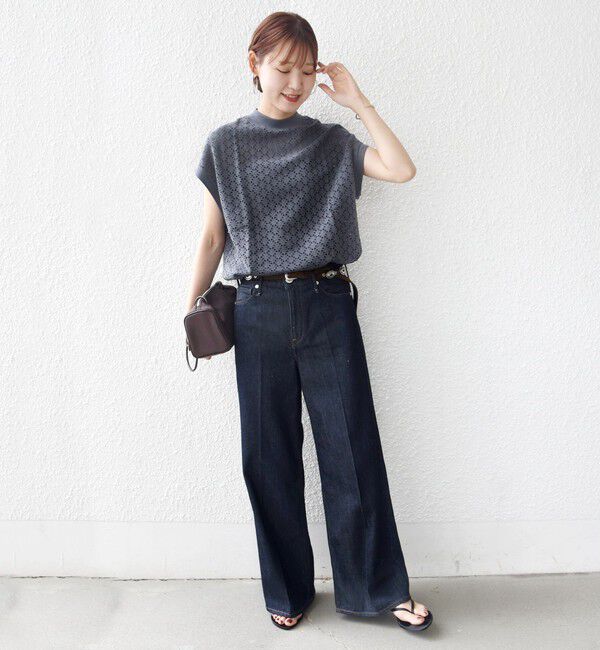 SHIPS for women「【WEB限定】〈手洗い可能〉アイレット クルーネック プルオーバー」|Tシャツ・カットソー|