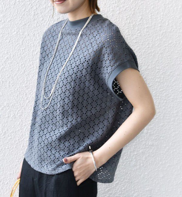 SHIPS for women「【WEB限定】〈手洗い可能〉アイレット クルーネック プルオーバー」|Tシャツ・カットソー|