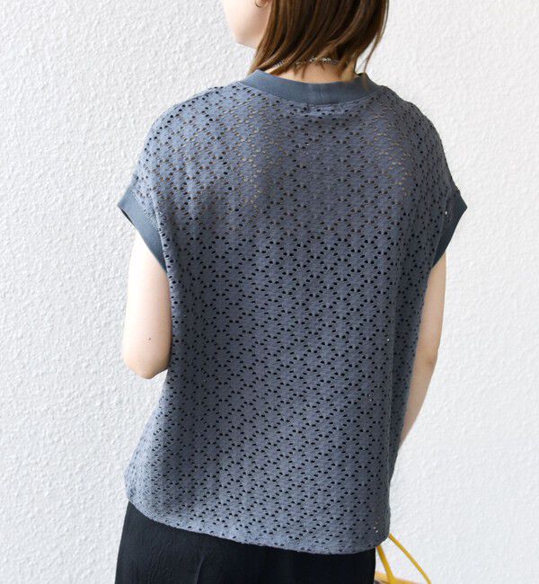 SHIPS for women「【WEB限定】〈手洗い可能〉アイレット クルーネック プルオーバー」|Tシャツ・カットソー|
