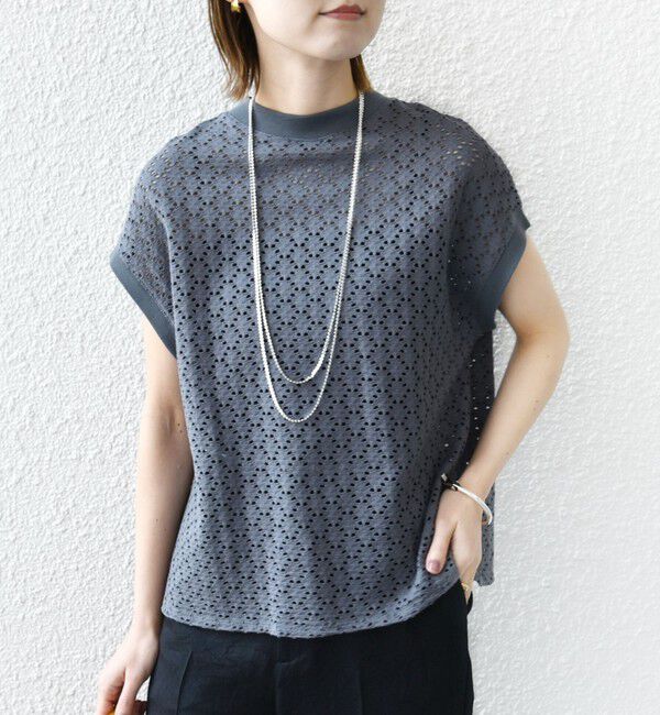 SHIPS for women「【WEB限定】〈手洗い可能〉アイレット クルーネック プルオーバー」|Tシャツ・カットソー|