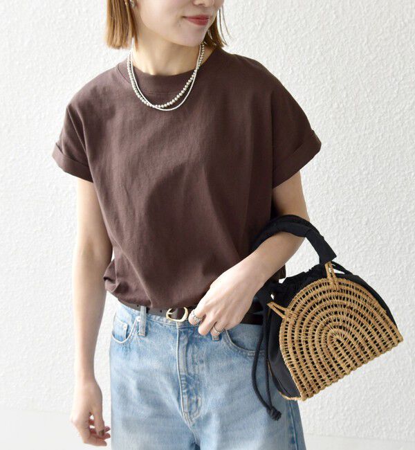 SHIPS any「SHIPS any:〈抗菌防臭/洗濯機可能〉USAコットン フレンチスリーブ TEE」|Tシャツ・カットソー|