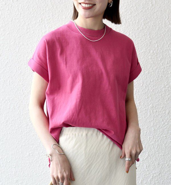 SHIPS any「SHIPS any:〈抗菌防臭/洗濯機可能〉USAコットン フレンチスリーブ TEE」|Tシャツ・カットソー|ピンク