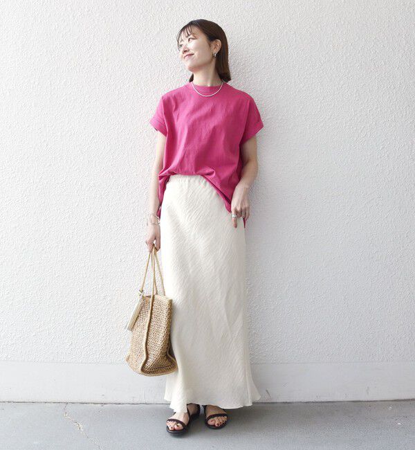 SHIPS any「SHIPS any:〈抗菌防臭/洗濯機可能〉USAコットン フレンチスリーブ TEE」|Tシャツ・カットソー|