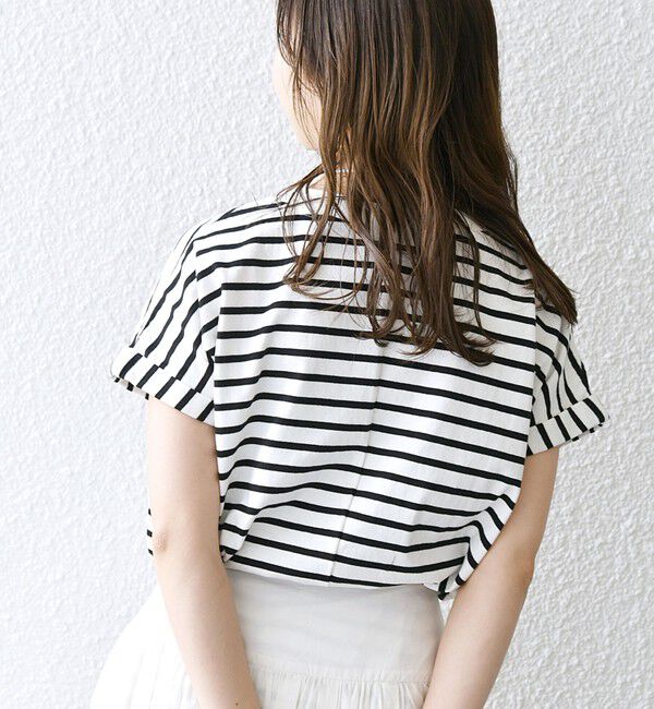 SHIPS any「SHIPS any:〈抗菌防臭/洗濯機可能〉USAコットン フレンチスリーブ TEE」|Tシャツ・カットソー|