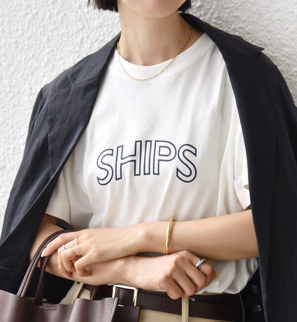 SHIPS for women「【累計販売数9万枚突破!!】【WEB限定】 SHIPS ラウンド プリント ロゴ TEE」|Tシャツ・カットソー|