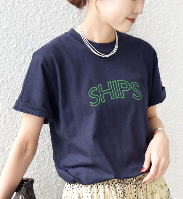 SHIPS for women「【累計販売数9万枚突破!!】【WEB限定】 SHIPS ラウンド プリント ロゴ TEE」|Tシャツ・カットソー|