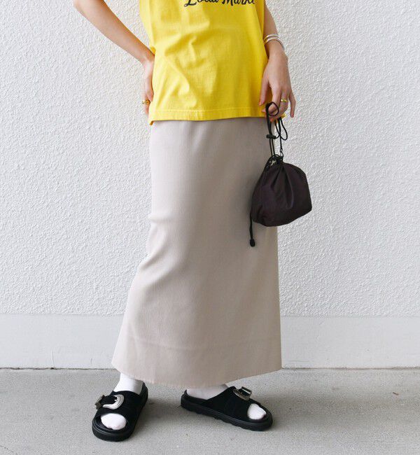 SHIPS for women「〈UVカット / 手洗い可能〉リブ ジャージー 2WAY ストレッチ スカート」|スカート|