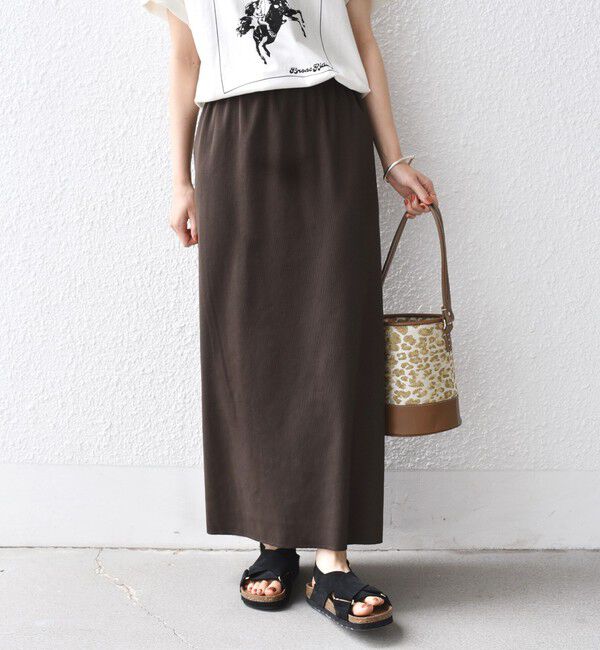 SHIPS for women「〈UVカット / 手洗い可能〉リブ ジャージー 2WAY ストレッチ スカート」|スカート|