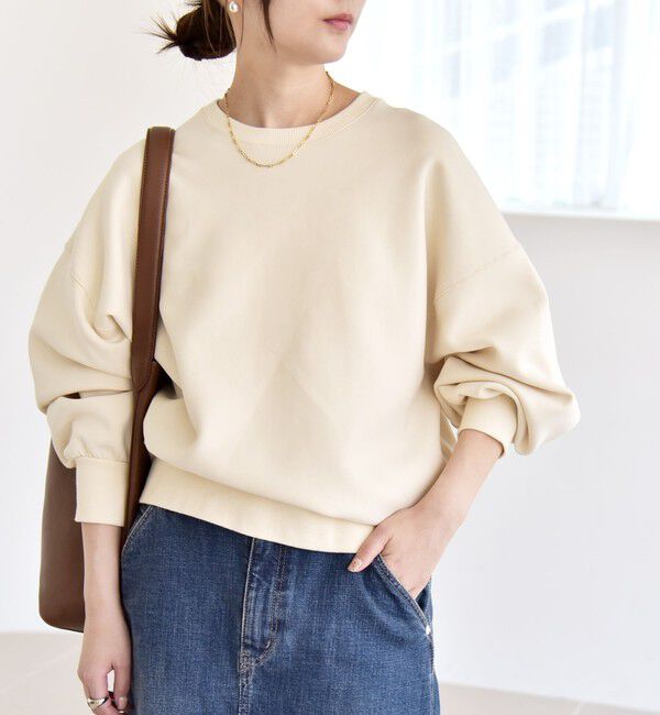 quaranciel「quaranciel:〈洗濯機可能〉ポンチ ベーシック コンパクト スウェット」|スウェット・ジャージ|ナチュラル