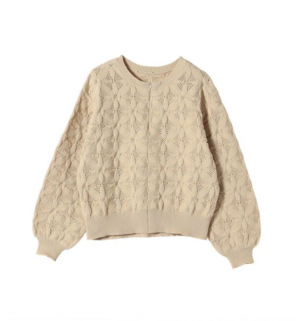 SHIPS for women「《追加予約》【WEB限定】〈洗濯機可能〉2WAY フラワー ジャカード ハーフ ジップ プルオーバー」|ニット・セーター|