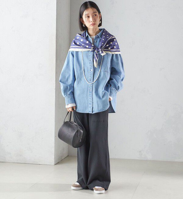 SHIPS for women「【SHIPS別注】manipuri:エンブレム スカーフ 88&times;88」|バンダナ・スカーフ|