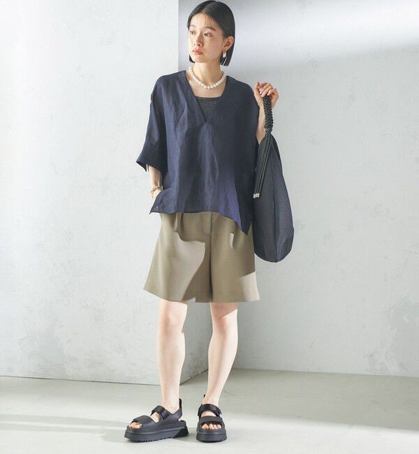 SHIPS for women「〈手洗い可能〉ダブル クロス ハーフ パンツ」|キュロット|