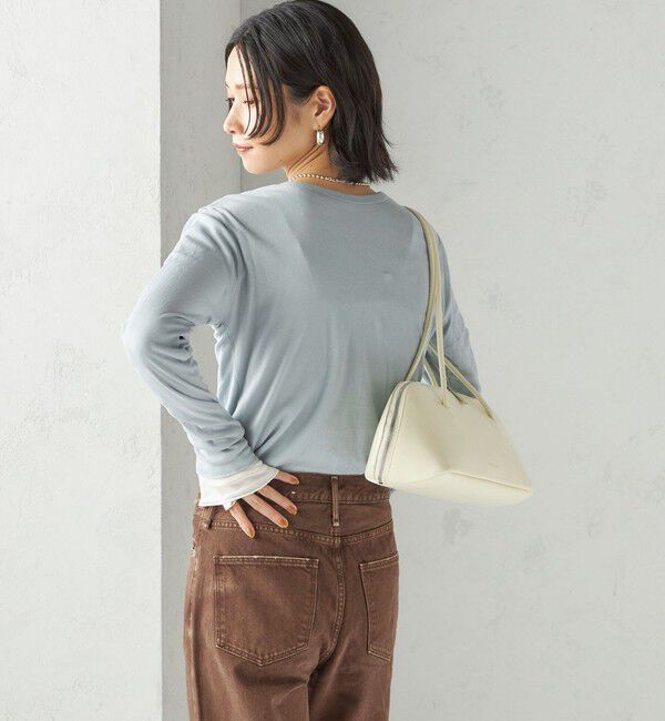 SHIPS for women「【SHIPS別注】miller: シアー ヘンリー ネック ロング スリーブ TEE」|Tシャツ・カットソー|