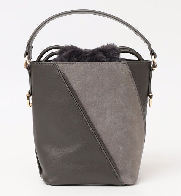 quaranciel「《一部追加予約》quaranciel: 2way コンビ バケツ ショルダーバッグ &times; フェイクファー 巾着」|ショルダー・メッセンジャー|