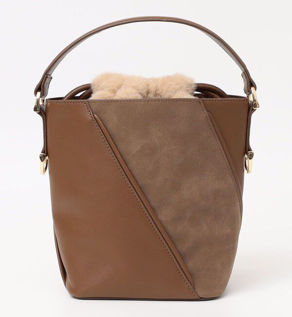 quaranciel「《一部追加予約》quaranciel: 2way コンビ バケツ ショルダーバッグ &times; フェイクファー 巾着」|ショルダー・メッセンジャー|