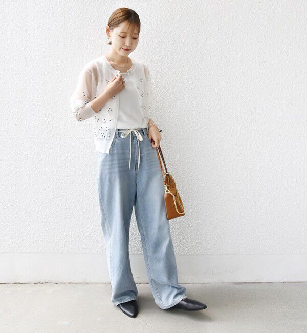 SHIPS for women「〈手洗い可能〉フラワー 刺繍 2WAY カーディガン」|カーディガン|