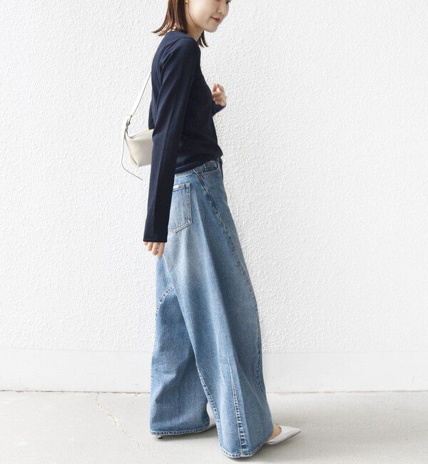 SHIPS for women「【SHIPS別注】BIT BLUE:バレル レック デニム パンツ」|デニム|