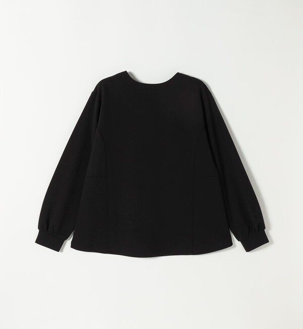 quaranciel「quaranciel:〈洗濯機可能〉カットジョーゼット Vネック ジップ カーディガン」|カーディガン|