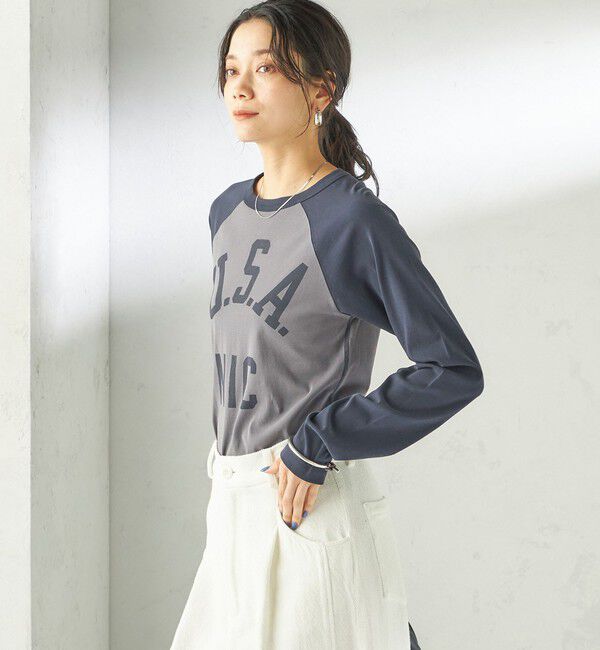 SHIPS for women「NINE CASE:〈手洗い可能〉シアー ラグラン TEE」|Tシャツ・カットソー|