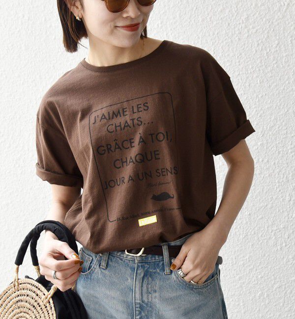 SHIPS any「【SHIPS any別注】La Hutte:〈洗濯機可能〉デザイン ロゴ プリント TEE 26SS」|Tシャツ・カットソー|
