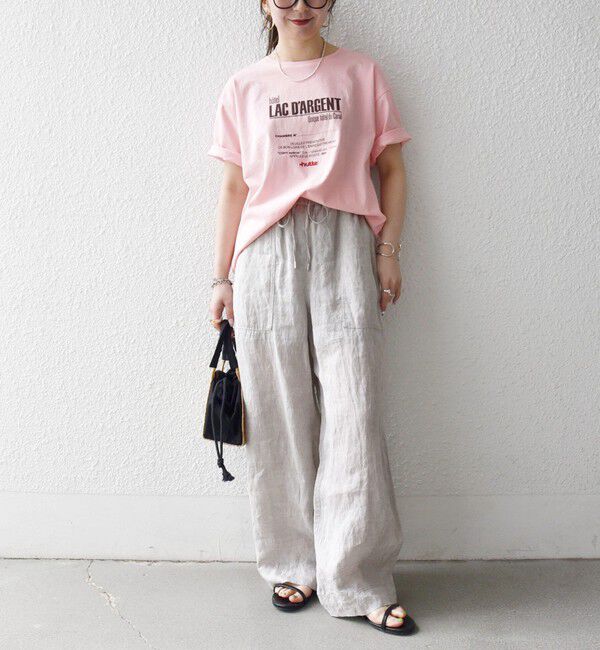 SHIPS any「【SHIPS any別注】La Hutte:〈洗濯機可能〉デザイン ロゴ プリント TEE 26SS」|Tシャツ・カットソー|