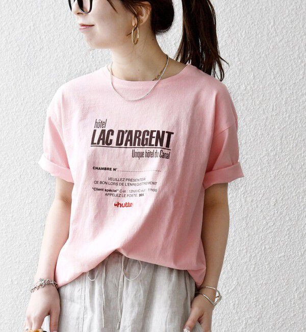 SHIPS any「【SHIPS any別注】La Hutte:〈洗濯機可能〉デザイン ロゴ プリント TEE 26SS」|Tシャツ・カットソー|