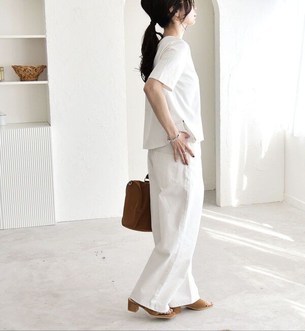 quaranciel「quaranciel:〈接触冷感/汗染み防止加工/洗濯機可能〉ベーシック コンパクト TEE」|Tシャツ・カットソー|