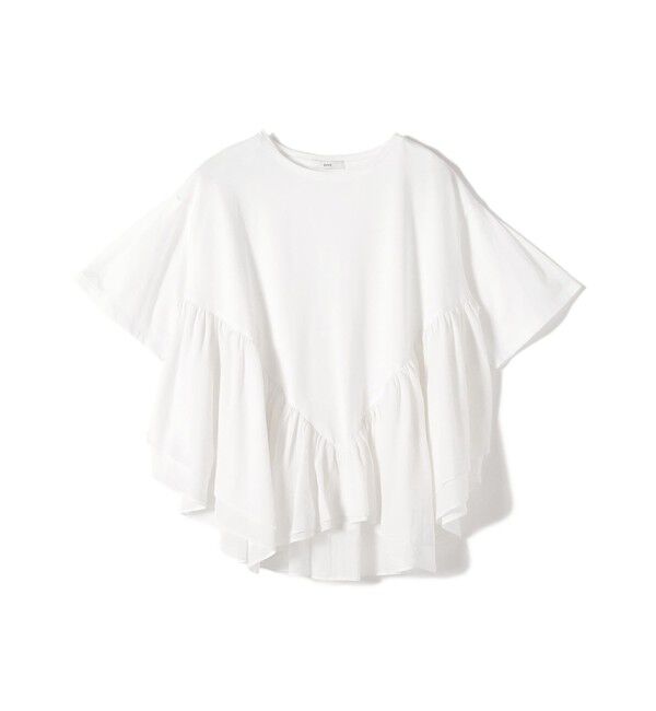 SHIPS for women「【WEB限定】〈手洗い可能〉ランダム ギャザー ドッキング TEE」|Tシャツ・カットソー|