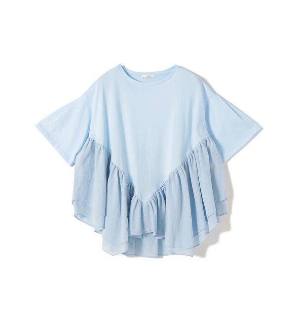 SHIPS for women「【WEB限定】〈手洗い可能〉ランダム ギャザー ドッキング TEE」|Tシャツ・カットソー|