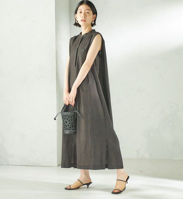 SHIPS for women「〈接触冷感/UVカット/吸水速乾/洗濯機可能〉SUUSUU タック スリーブ ワンピース」|ワンピース|
