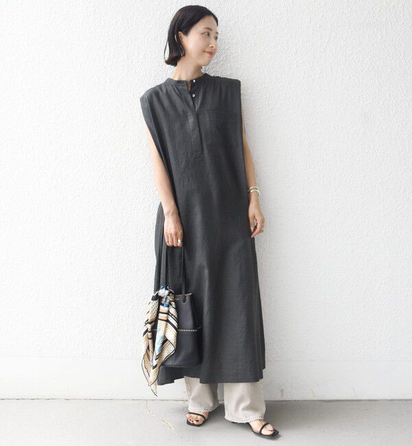 SHIPS for women「〈接触冷感/UVカット/吸水速乾/洗濯機可能〉SUUSUU タック スリーブ ワンピース」|ワンピース|