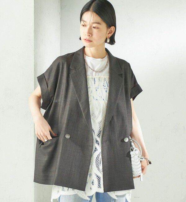 SHIPS for women「〈接触冷感/UVカット/吸水速乾/洗濯機可能〉SUUSUU フレンチ スリーブ  ジャケット」|テーラードジャケット|