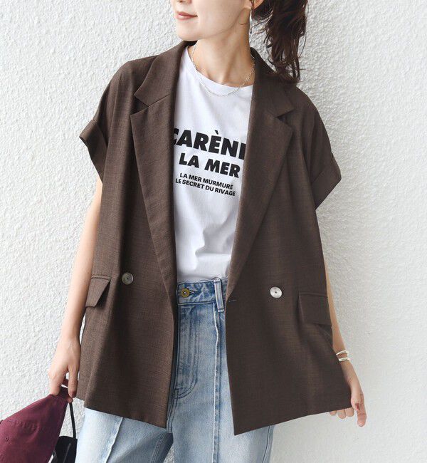 SHIPS for women「〈接触冷感/UVカット/吸水速乾/洗濯機可能〉SUUSUU フレンチ スリーブ  ジャケット」|テーラードジャケット|