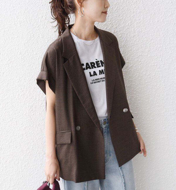 SHIPS for women「〈接触冷感/UVカット/吸水速乾/洗濯機可能〉SUUSUU フレンチ スリーブ  ジャケット」|テーラードジャケット|