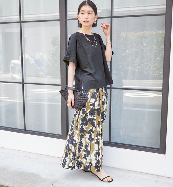 SHIPS for women「〈手洗い可能〉DEVEAUX リーフ プリント スカート」|スカート|