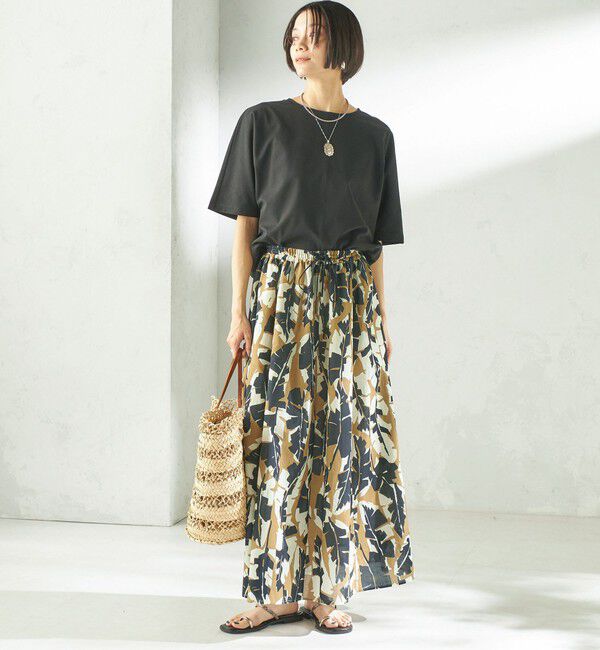 SHIPS for women「〈手洗い可能〉DEVEAUX リーフ プリント スカート」|スカート|