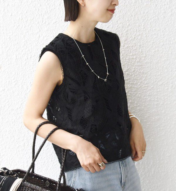 SHIPS for women「〈手洗い可能〉刺繍 レース ノースリーブ プルオーバー」|その他|
