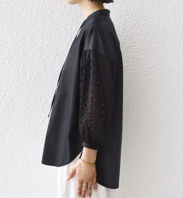 SHIPS for women「〈手洗い可能〉カットワーク レース スリーブ ブラウス」|シャツ・ブラウス|