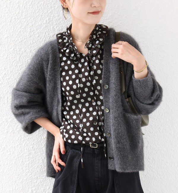 SHIPS for women「《予約》杢 フォックス カシミヤ Vネック カーディガン」|カーディガン|