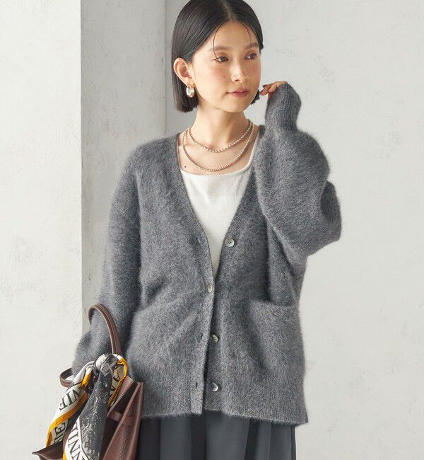 SHIPS for women「《予約》杢 フォックス カシミヤ Vネック カーディガン」|カーディガン|