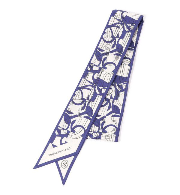 TOMORROWLAND GOODS「ATELIER TOMORROW BIT MOTIF BANDEAU シルクスカーフ」|バンダナ・スカーフ|68 ネイビー系