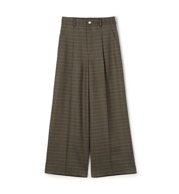 MACPHEE「ウールナチュラルストレッチ タックストレートパンツ」|スラックス|48 ブラウン系