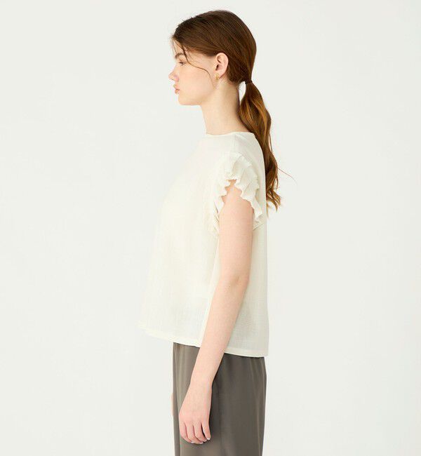 Ballsey「【WEB・一部店舗限定】カラミ フリルスリーブブラウス」|シャツ・ブラウス|