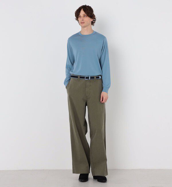 TOMORROWLAND MENS「コットンチノ バイオウォッシュ ワイドバレルパンツ」|チノ|
