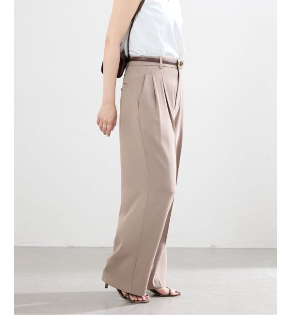 IENA「《追加》ウォッシャブル ジョーゼットスラックス」|スラックス|