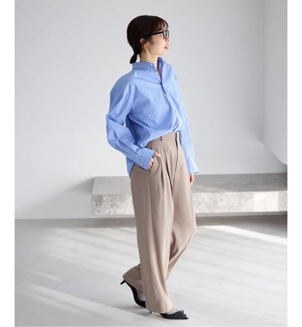 IENA「《追加》ウォッシャブル ジョーゼットスラックス」|スラックス|