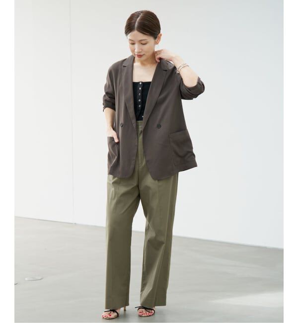 IENA「《接触冷感/手洗い可/セットアップ対応》テンダーツイル リラックスジャケット」|テーラードジャケット|